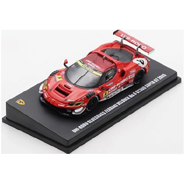 1/64スケール UNI-ROBO BLUEGRASS FERRARI VELOREX No.6 GT300 SUPER GT 2025 Y. Katayama - R. Merhi Muntan