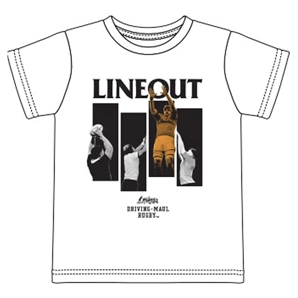DRIVING-MAUL RUGBY(TM) LINEOUT Tシャツ WHITE