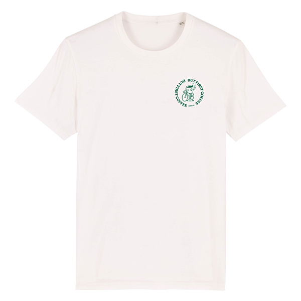 cois（ソワ）But First Coffee ユニセックス サイクリング Tシャツ