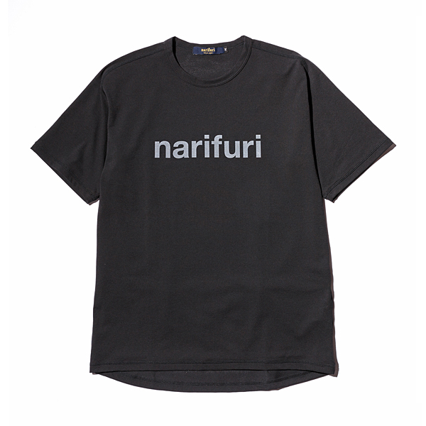 narifuri アクティブメッシュバックポケットTシャツ ブラック
