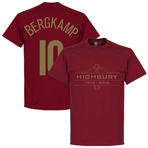 RE－TAKE Highbury Bergkamp 10 Tシャツ チリレッド