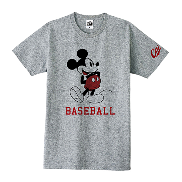 ミッキーマウス（BASEBALL） 広島東洋カープ  Tシャツ 杢グレー