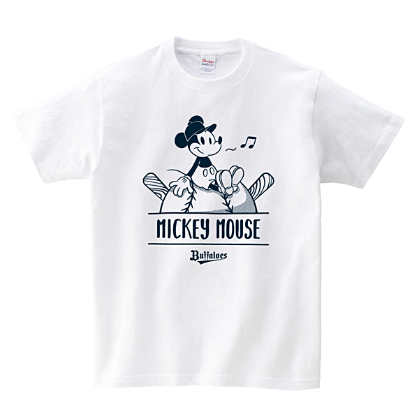 ミッキーマウス（ひとやすみ） オリックス・バファローズ  Tシャツ ホワイト