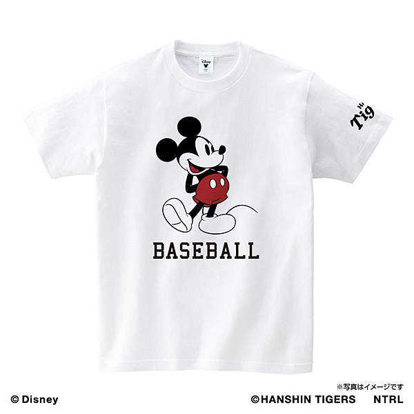 ミッキーマウス（BASEBALL） 阪神タイガース Tシャツ ホワイト