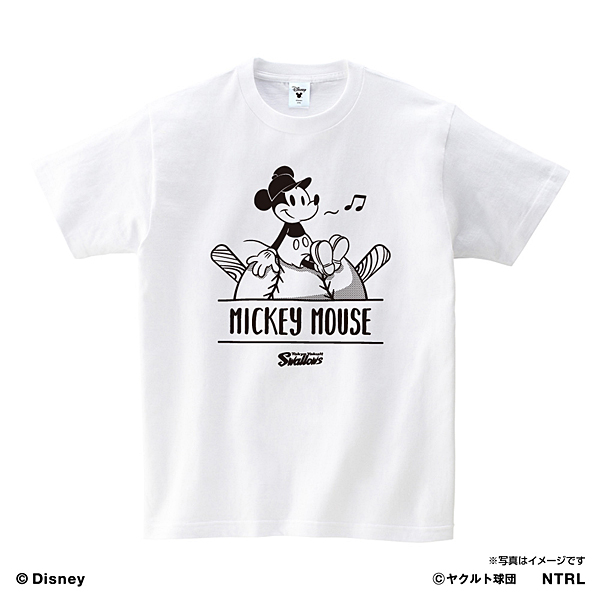 ミッキーマウス（ひとやすみ） ヤクルトスワローズ Tシャツ ホワイト