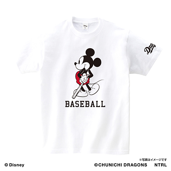 21ミッキーマウス(BASEBALL)/中日ドラゴンズ Tシャツ ホワイト