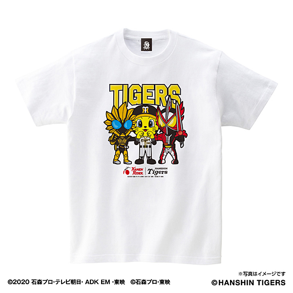 仮面ライダー/阪神タイガース Tシャツ(集合) アダルト ホワイト