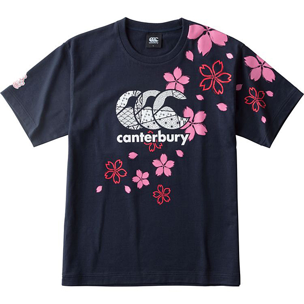 カンタベリー ジャパンワンチームブロッサムTシャツ（メンズ）ネイビー RA30301