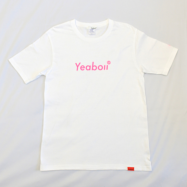 Yeboii Basic Tシャツ WHITE×NEON PINK