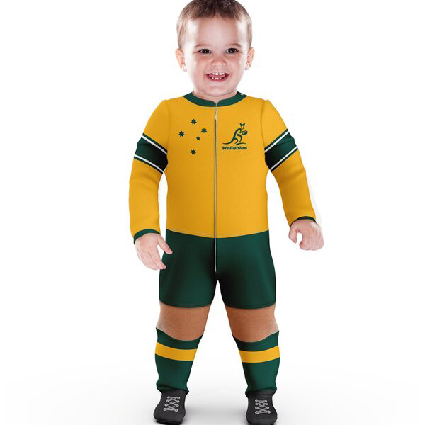 ラグビーオーストラリア代表 ワラビーズ 長袖赤ちゃん用ウエア