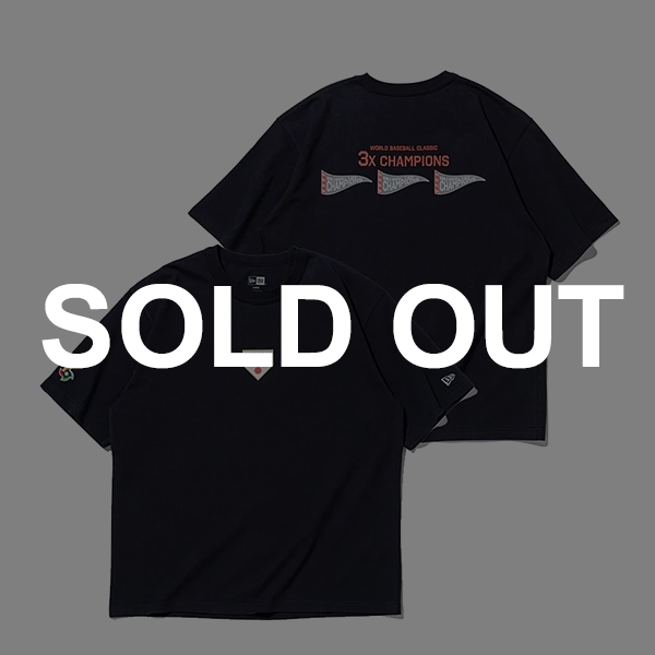 NEW ERA World Baseball Classic SAMURAI フラッグロゴ 半袖 ウォッシュドコットン Tシャツ (ネイビー)