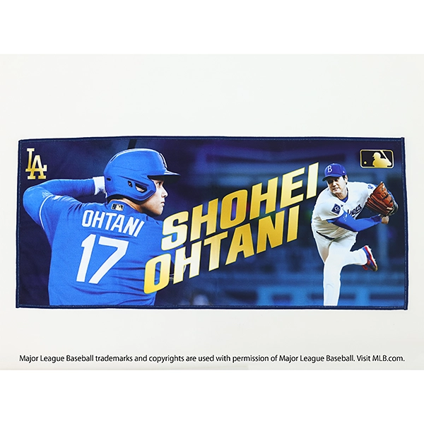 大谷翔平 オフィシャルグッズ THE GOLDEN TWO-WAY マイクロファイバー フェイスタオル