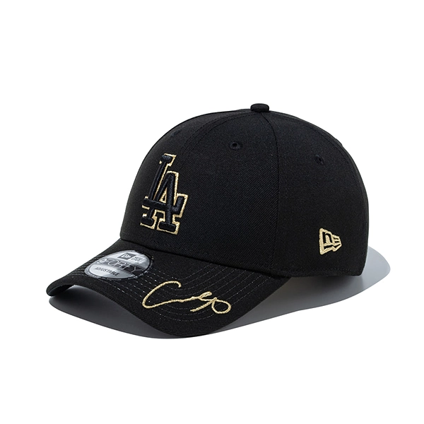 NEW ERA 9FORTY MLB Japanese Players ロサンゼルス・ドジャース 大谷翔平 サイン（ブラック/ゴールド）