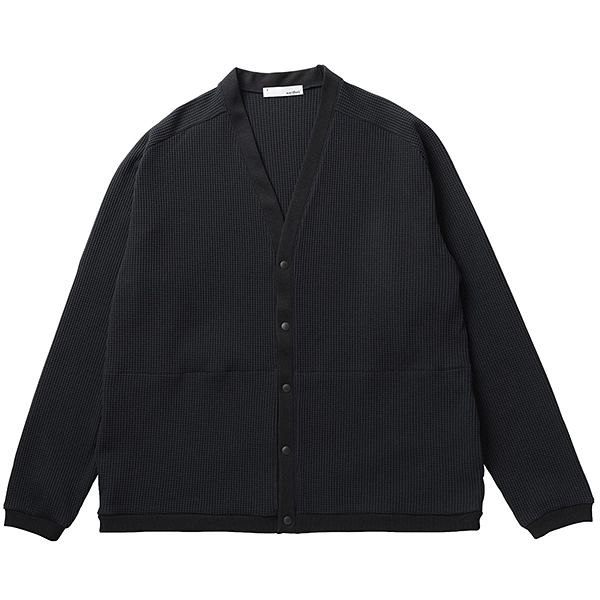 narifuri マルチワッフルカーディガン BLACK