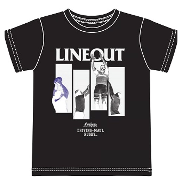 DRIVING-MAUL RUGBY(TM) LINEOUT Tシャツ BLACK